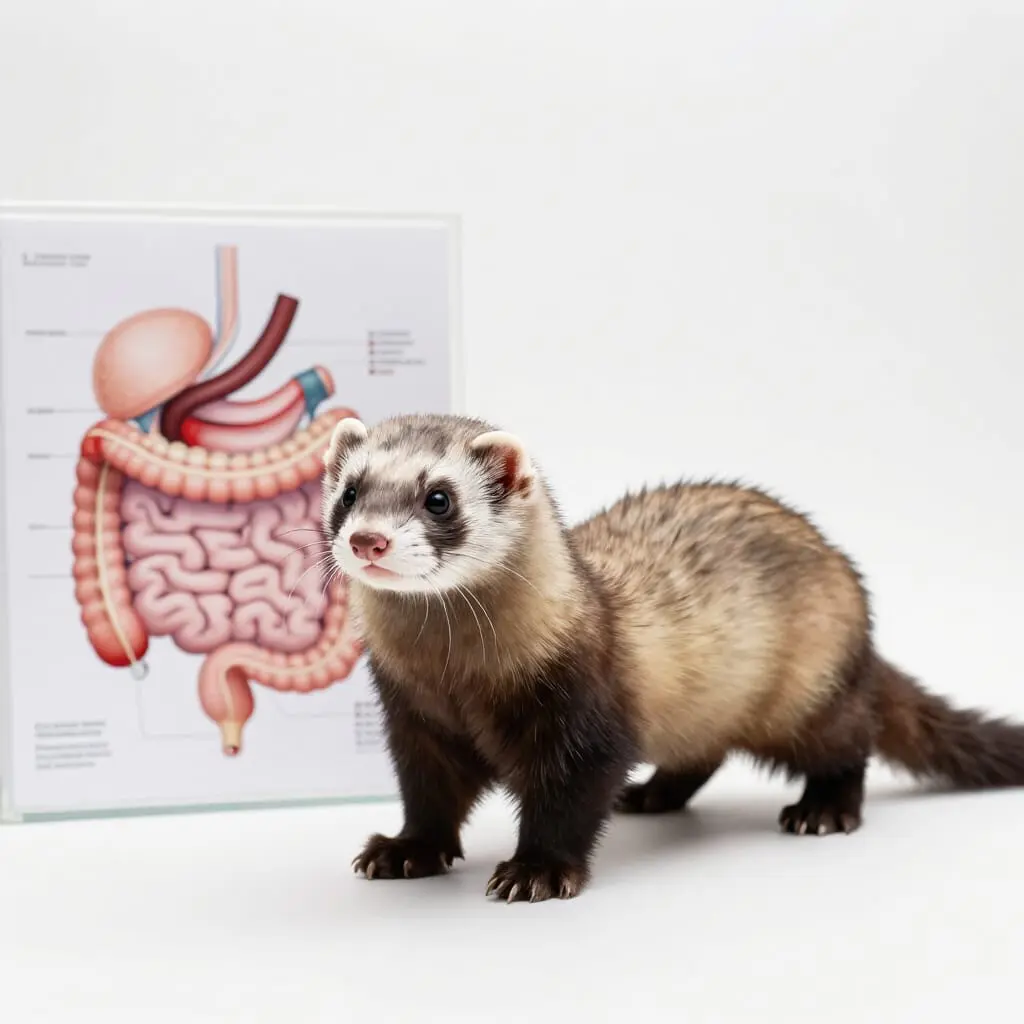 Anatomie du système digestif du furet