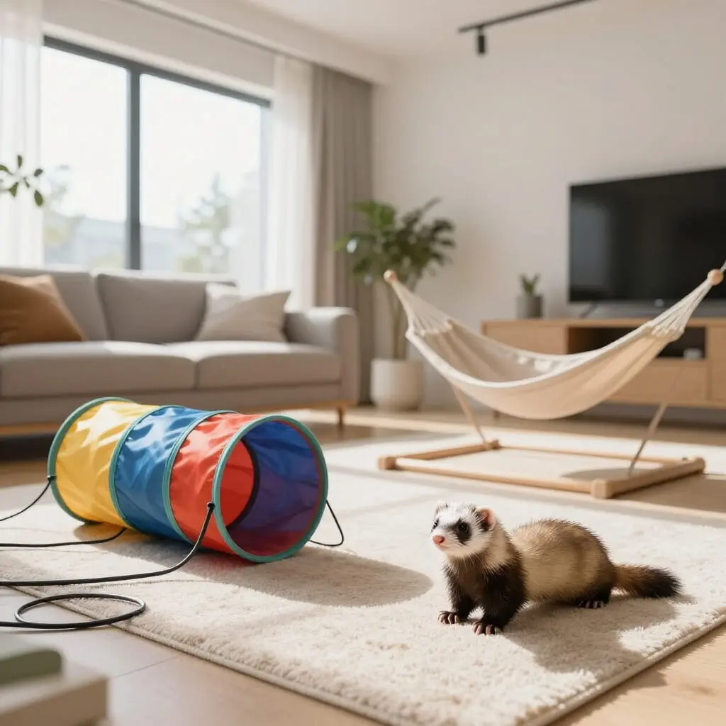Maison préparée avant l'arrivée d'un furet