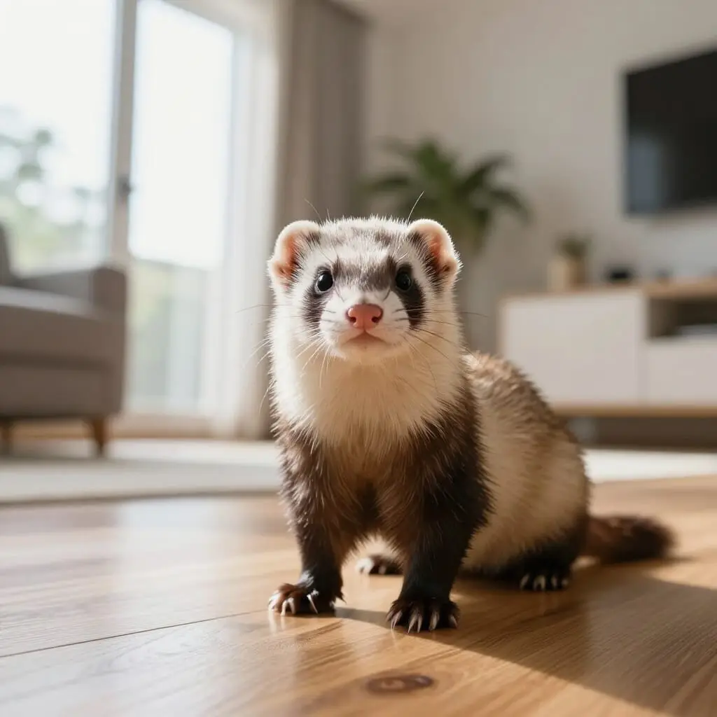 Furet domestique dans une maison prêt à être adopté