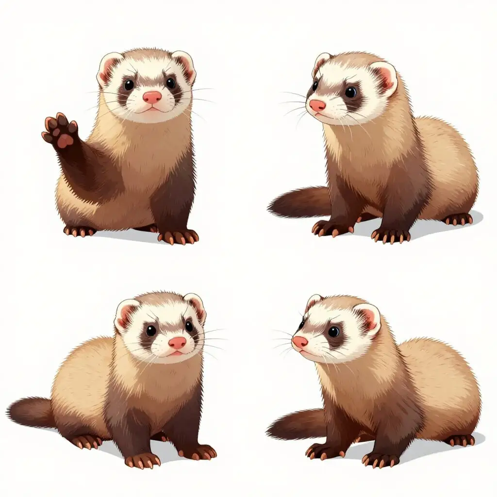 Illustration de furet communiquant.