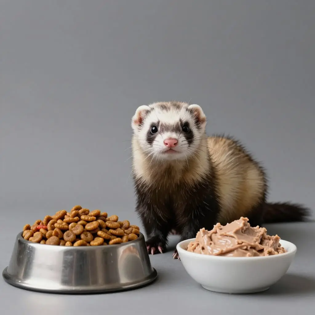 Image de l’article : Croquettes ou pâtée pour furet : que choisir ?