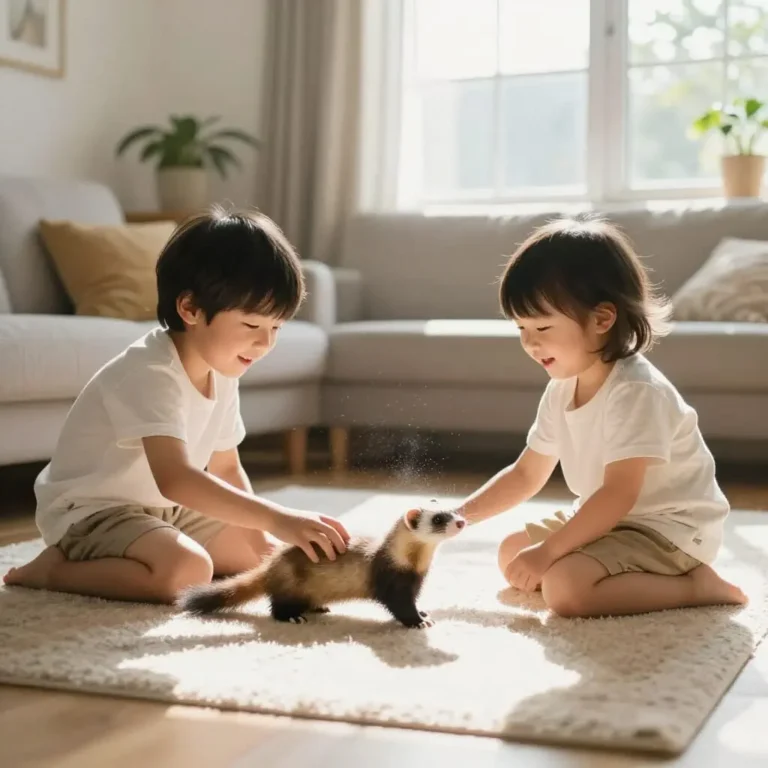 Image de l’article : Adopter un furet avec des enfants : âge et précautions