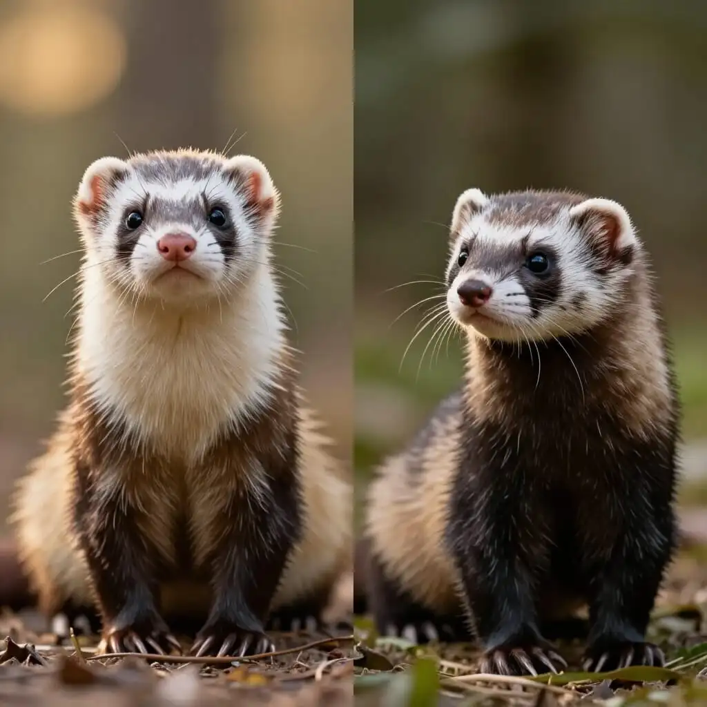 Comparaison entre un furet domestique et un putois européen.