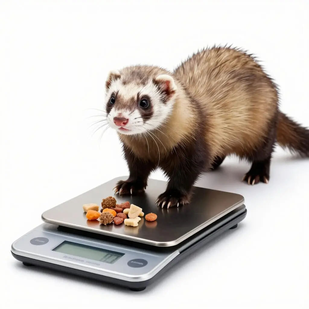 Portion quotidienne de nourriture pour un furet